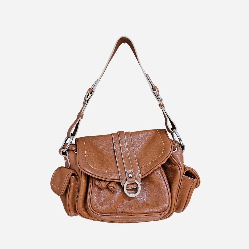 vintage boho western tan leather shoulder bag